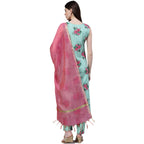 Stylum Women'S Printed Rayon Straight Kurta With Pant & Dupatta Set