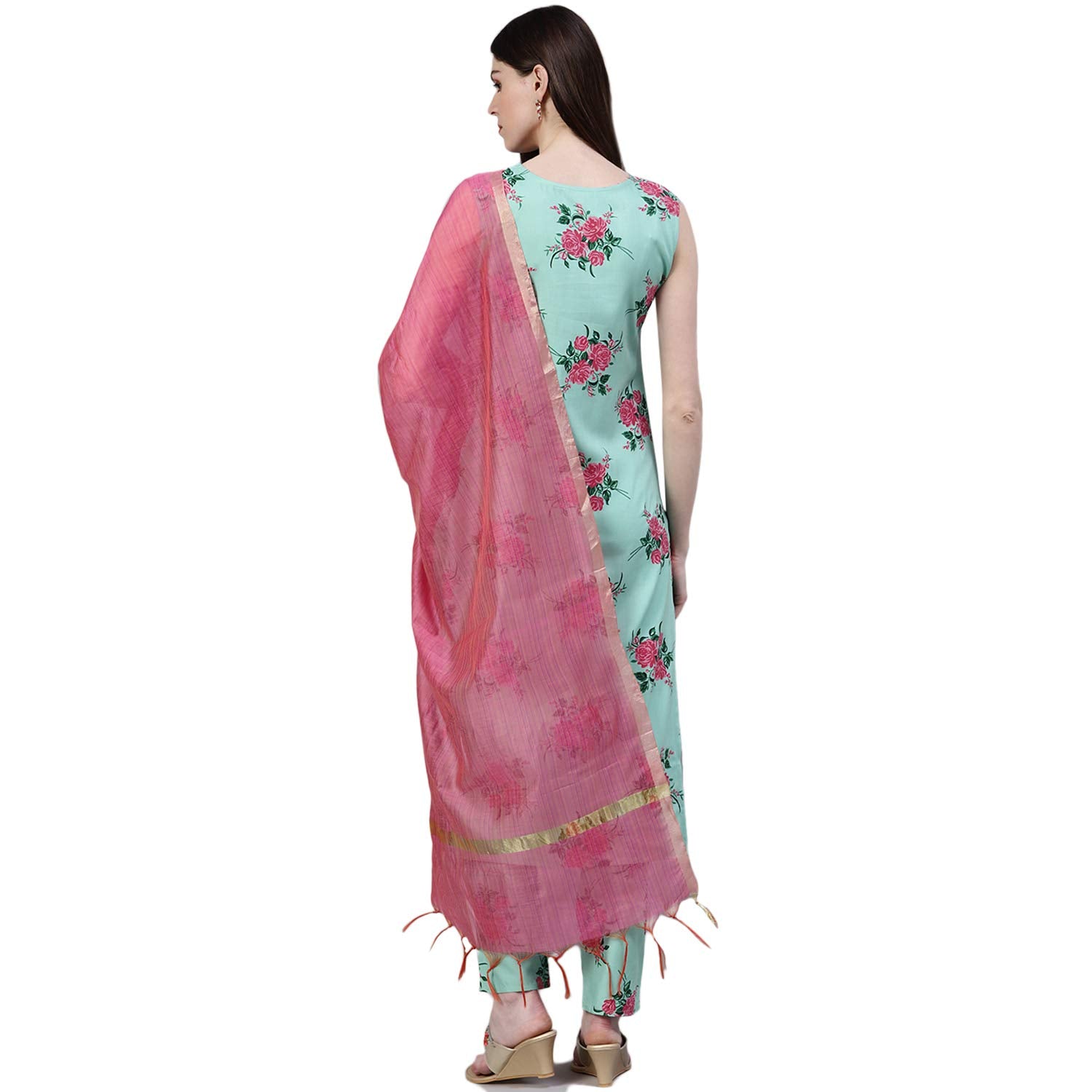 Stylum Women'S Printed Rayon Straight Kurta With Pant & Dupatta Set