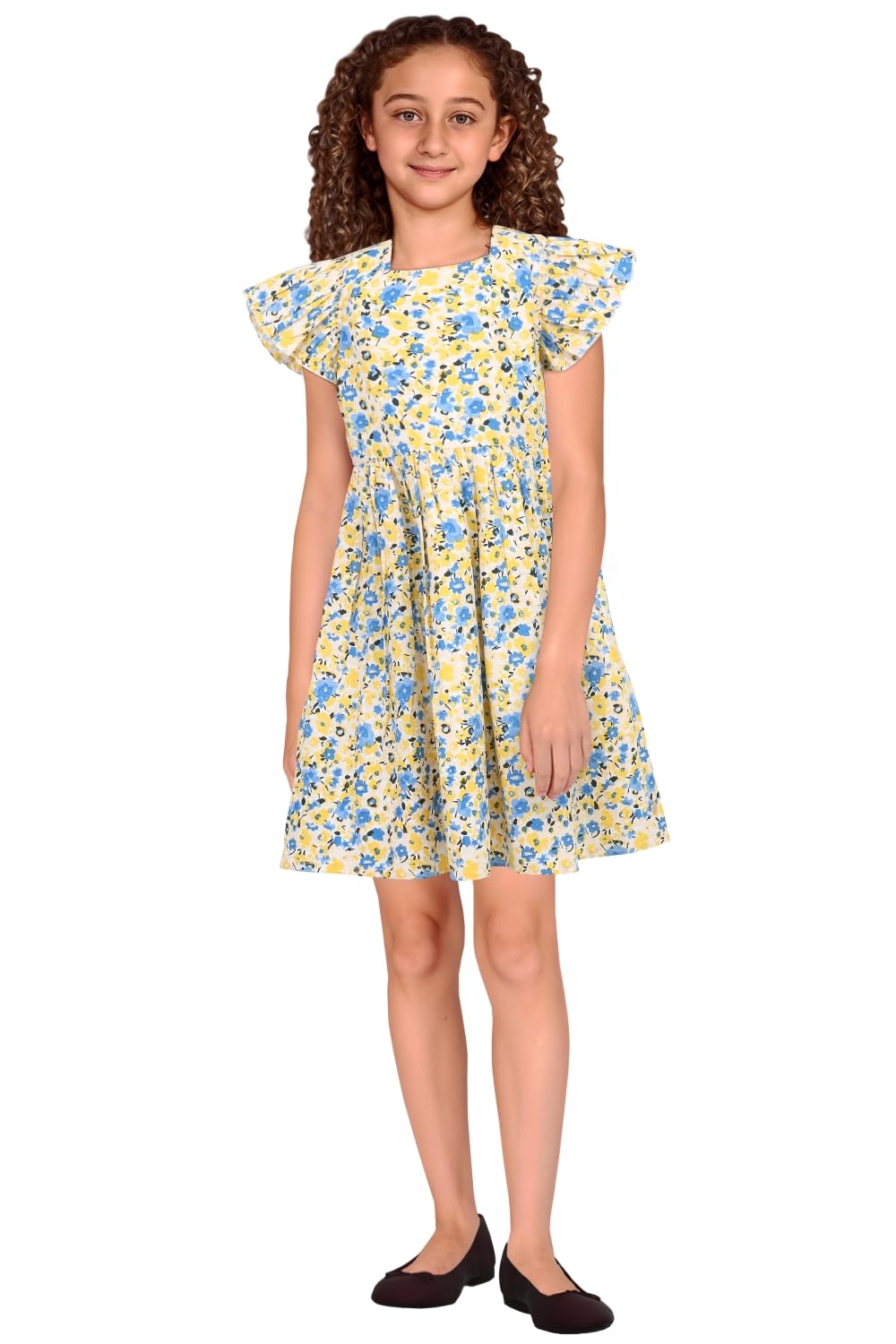 Allen Solly Girls Regular Fit Printed Casual Polyester Half Sleeve Dress