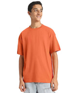 Veirdo 100% Cotton Oversized Loose Fit Round Neck Solid Core Short Sleeve T-Shirt
