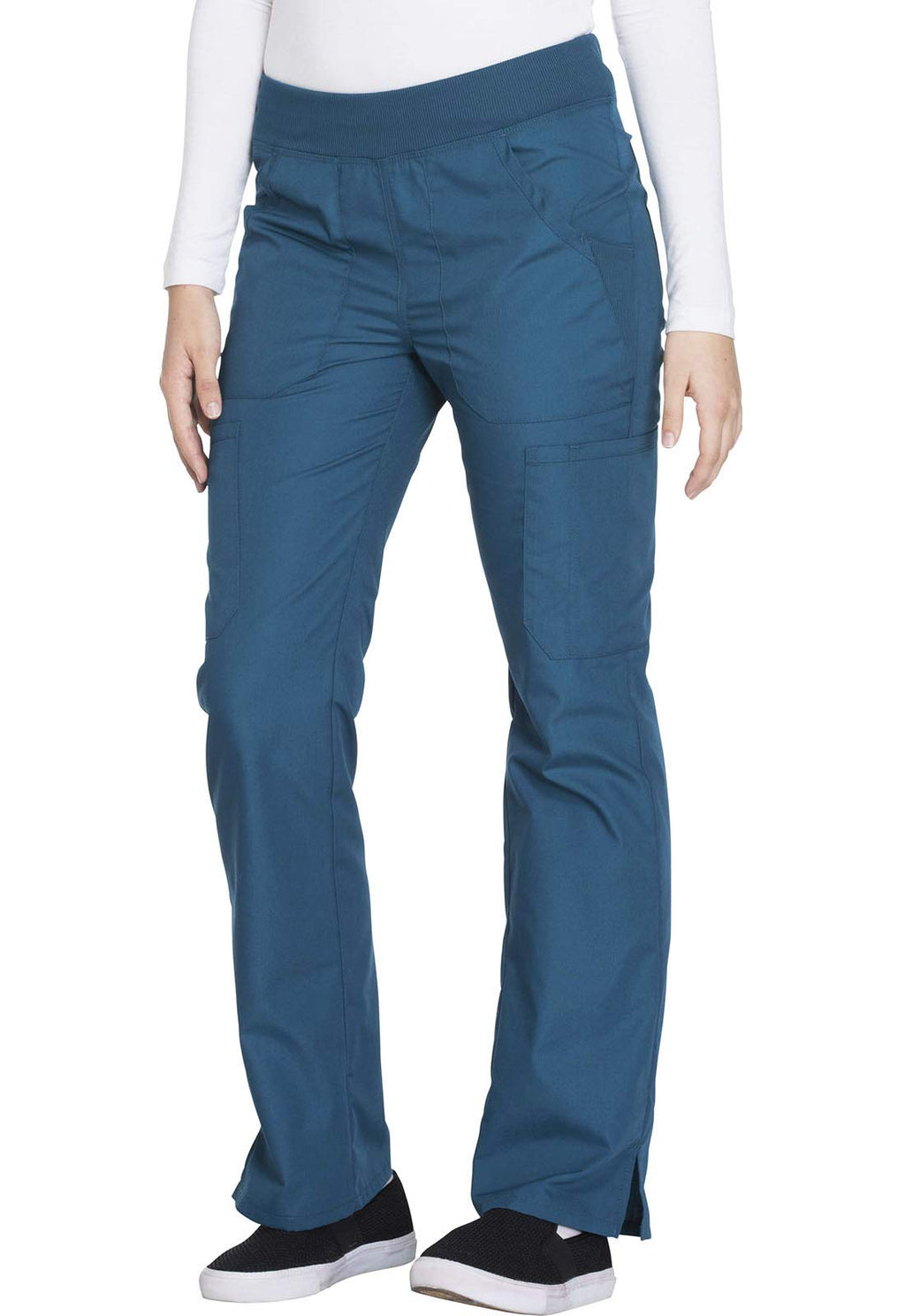 Scrub Pants for Women Workwear Originals Pull-On Waist with Rib-Knit Trim WW210, XL, Caribbean Blue