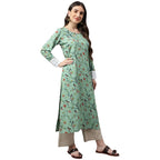Idalia Multicolour Bird Print Rayon Kurta