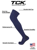 TCK Defender Over the Knee Football Socks (Navy, X-Large)