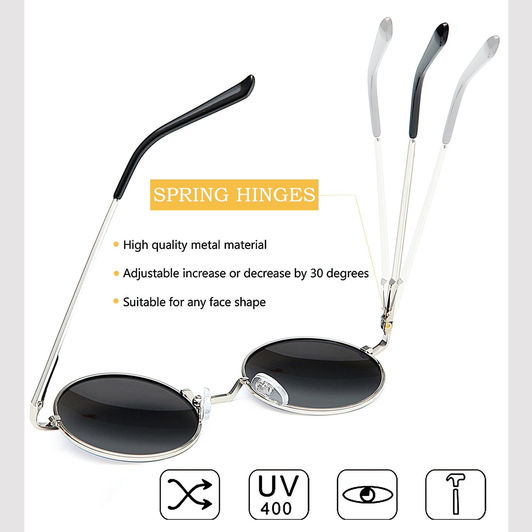 Joopin Small Round Sunglasses Circle Hippie Sun Glasses Polarized UV400 Trendy Circular Shades for Women Men Halloween Costume