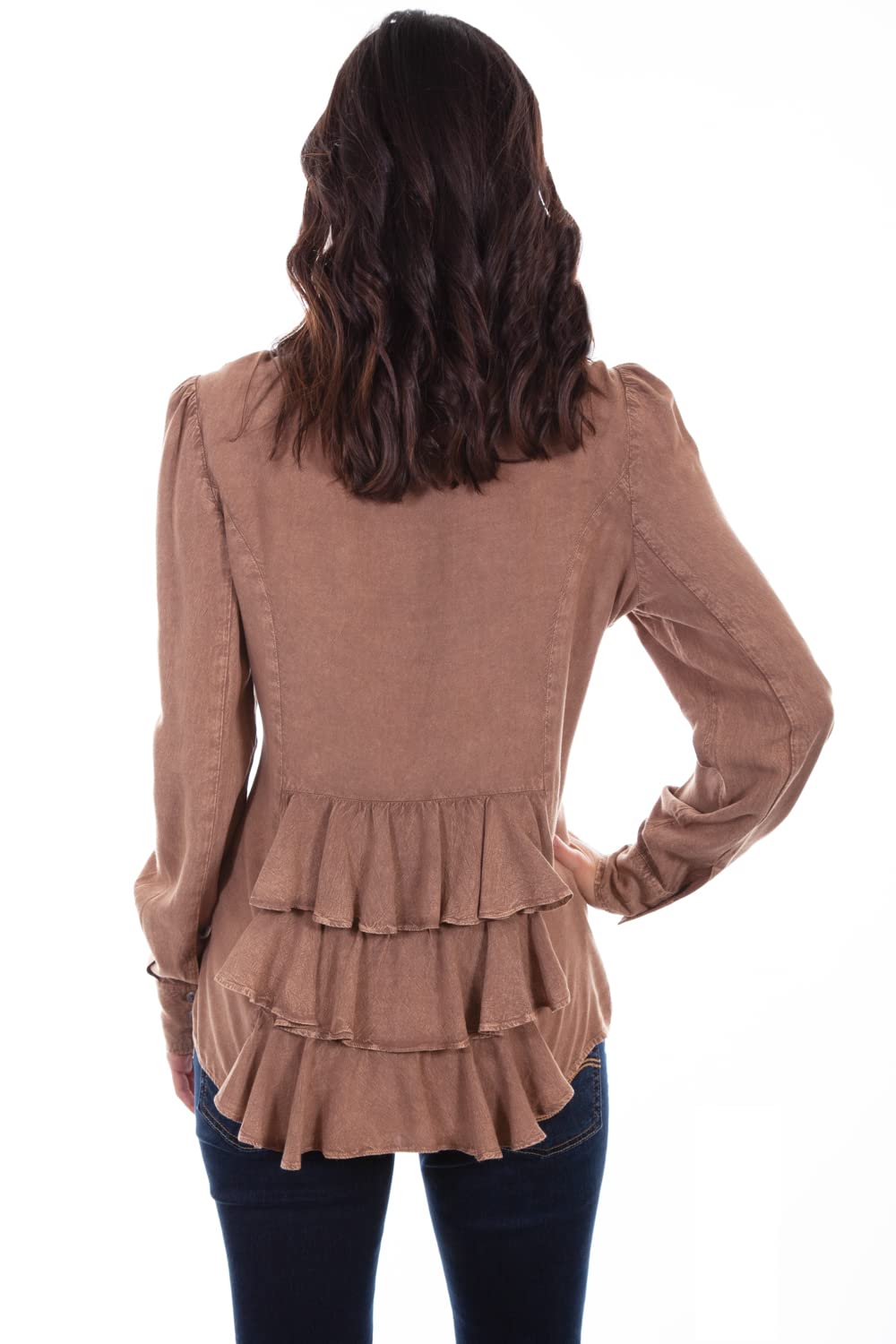 WESTERN YOKE BLOUSE W/BUSTLE BACK