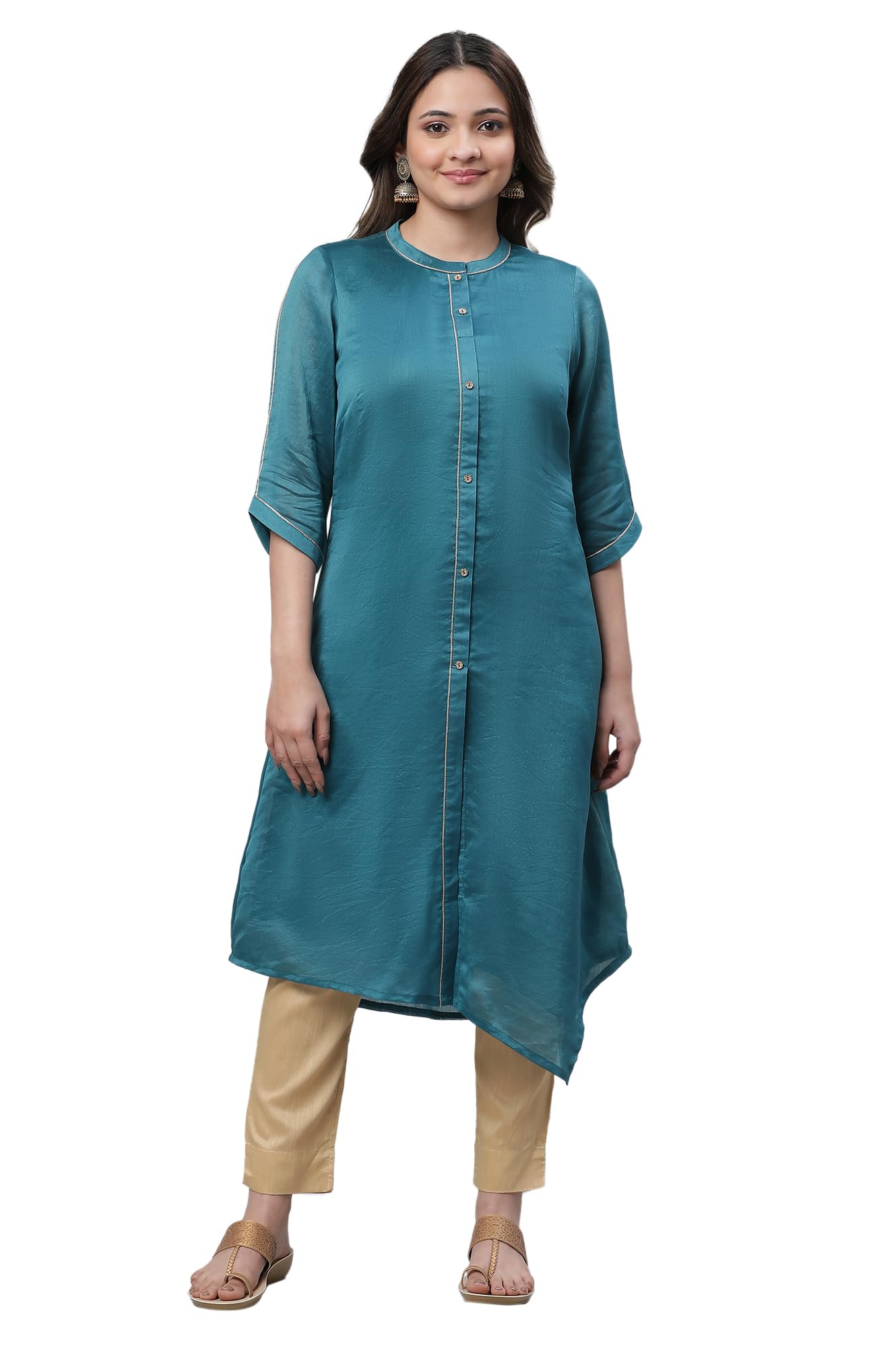 Aurelia Women Kurta 23AUA14178-704226-Blue-XS Teal