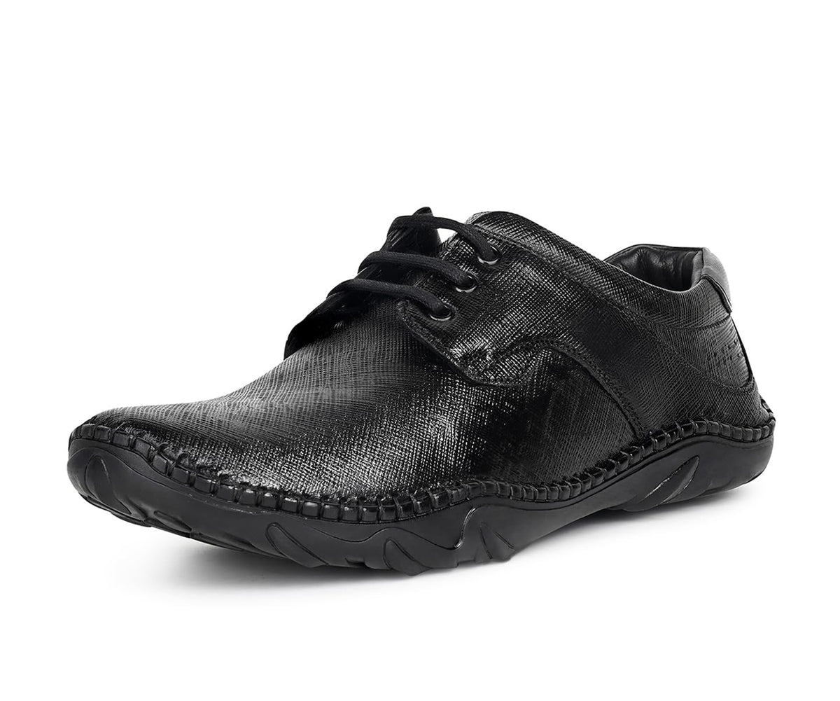 LOUIS STITCH Safiano Leather Formal Shoes for Men | Ultra Lightweight and Flexible Rubber Sole | Formal Lace Up Derby Shoes for  7