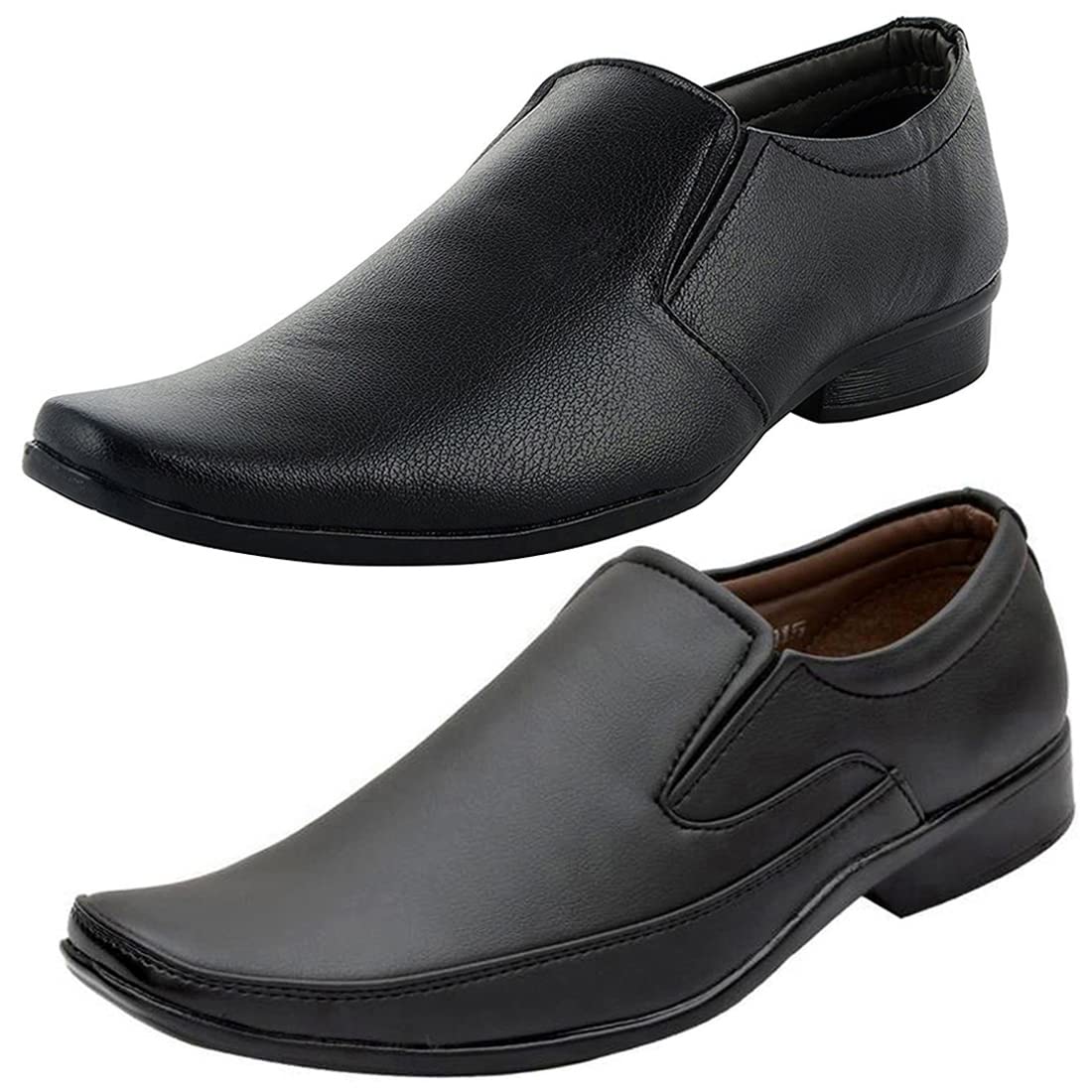 Fashionable Trendy Formal Shoes/Party Shoes/ 2 Shoes Combo with Free Belt for Men and Boys (BAZAAR8363_VTR2003Blk) Multicolor 8