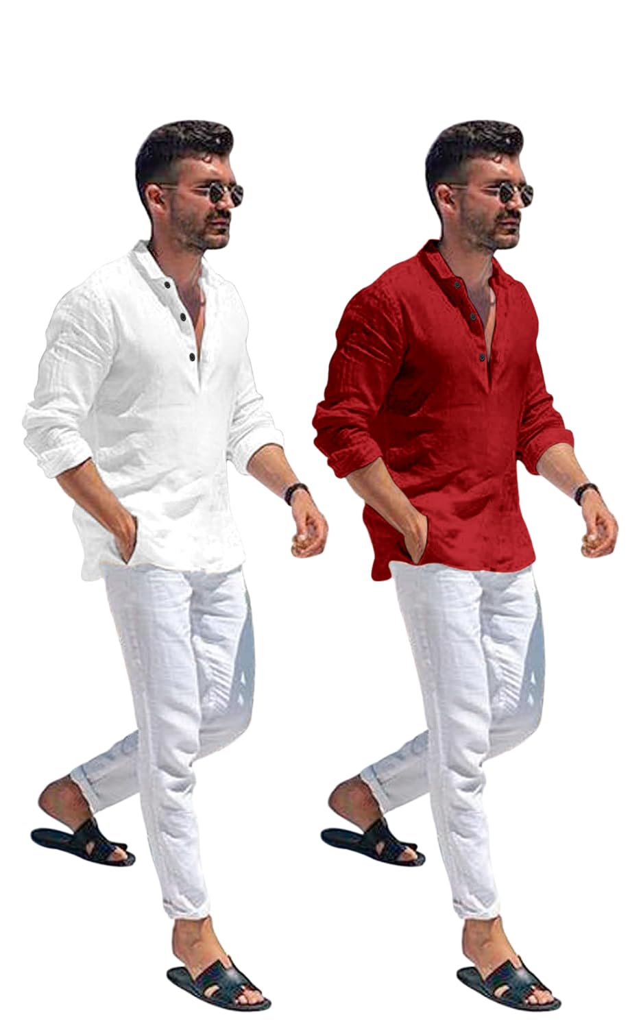 Zartha MenS Regular Fit Solid Pattern Cotton Blend Kurta With Spread Collar Long Sleeve And Standard Length | Shirt For Man
