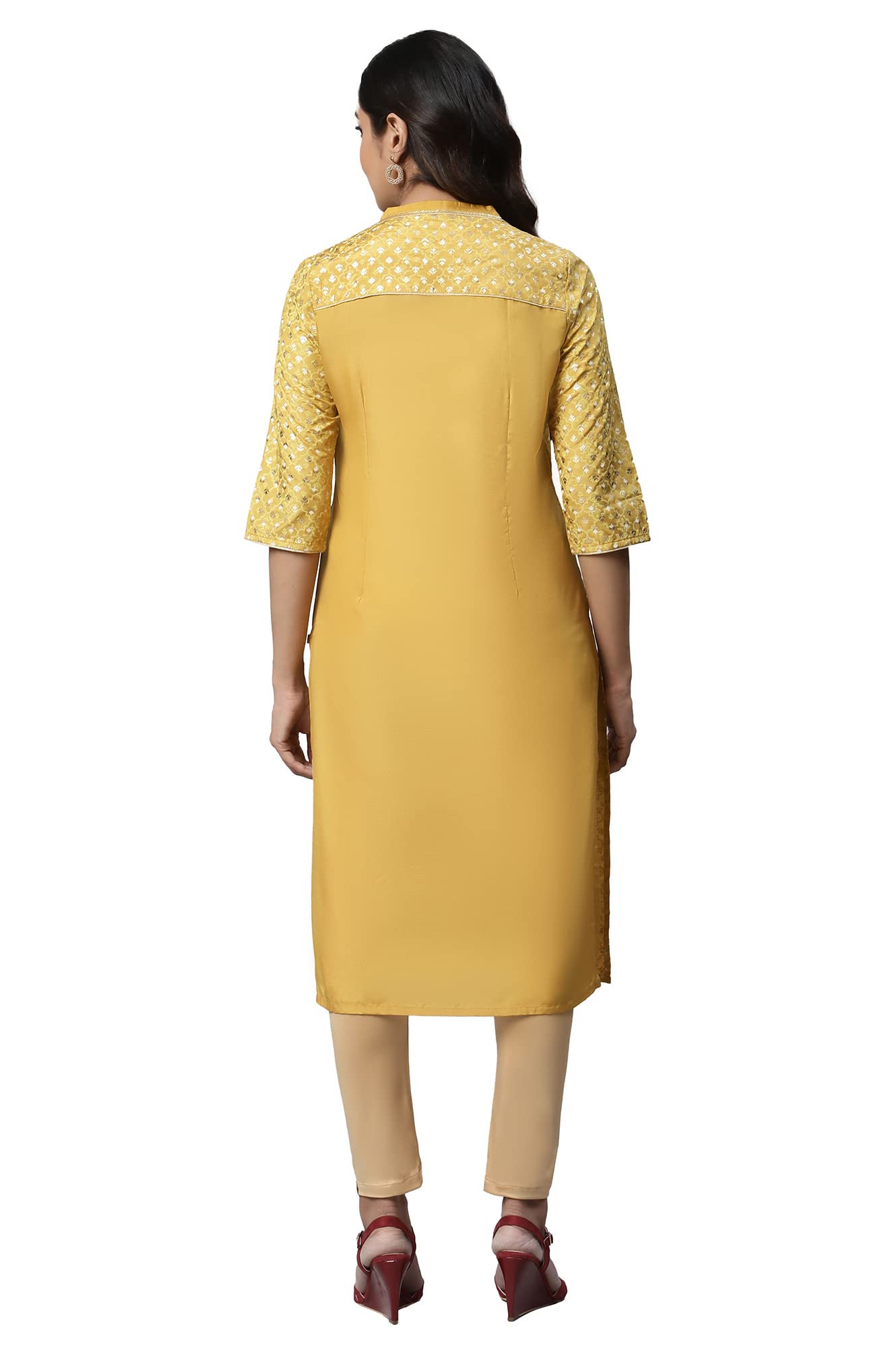 Aurelia Women Polyester Floral Printed Straight Kurta