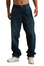 Hubberholme Men Blue Cotton Straight Fit Mid-Rise Solid Jeans