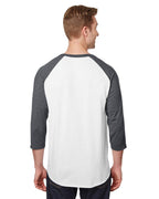 Unisex Premium Blend Ring-Spun 34 Sleeve Raglan T-Shirt - WHITE cHAR HTHR - 3XL(D0102H7M0SJ)