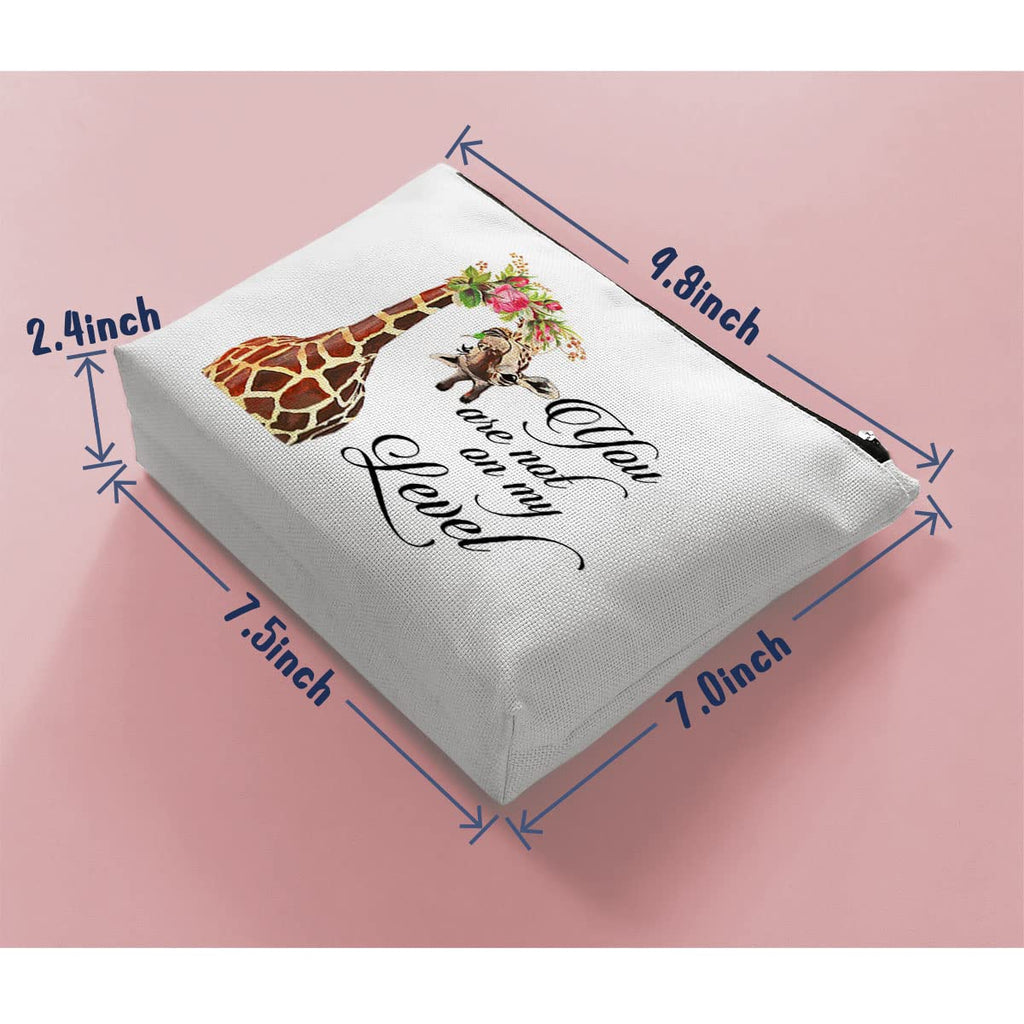 BiuNiuring Giraffe Gifts for Women, Giraffe Gifts for Giraffe Lovers, Funny Giraffe Makeup Bag, Cosmetic Bag, You Are Not on My