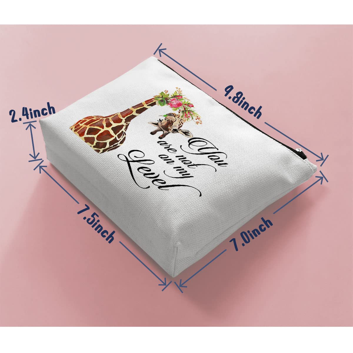 BiuNiuring Giraffe Gifts for Women, Giraffe Gifts for Giraffe Lovers, Funny Giraffe Makeup Bag, Cosmetic Bag, You Are Not on My