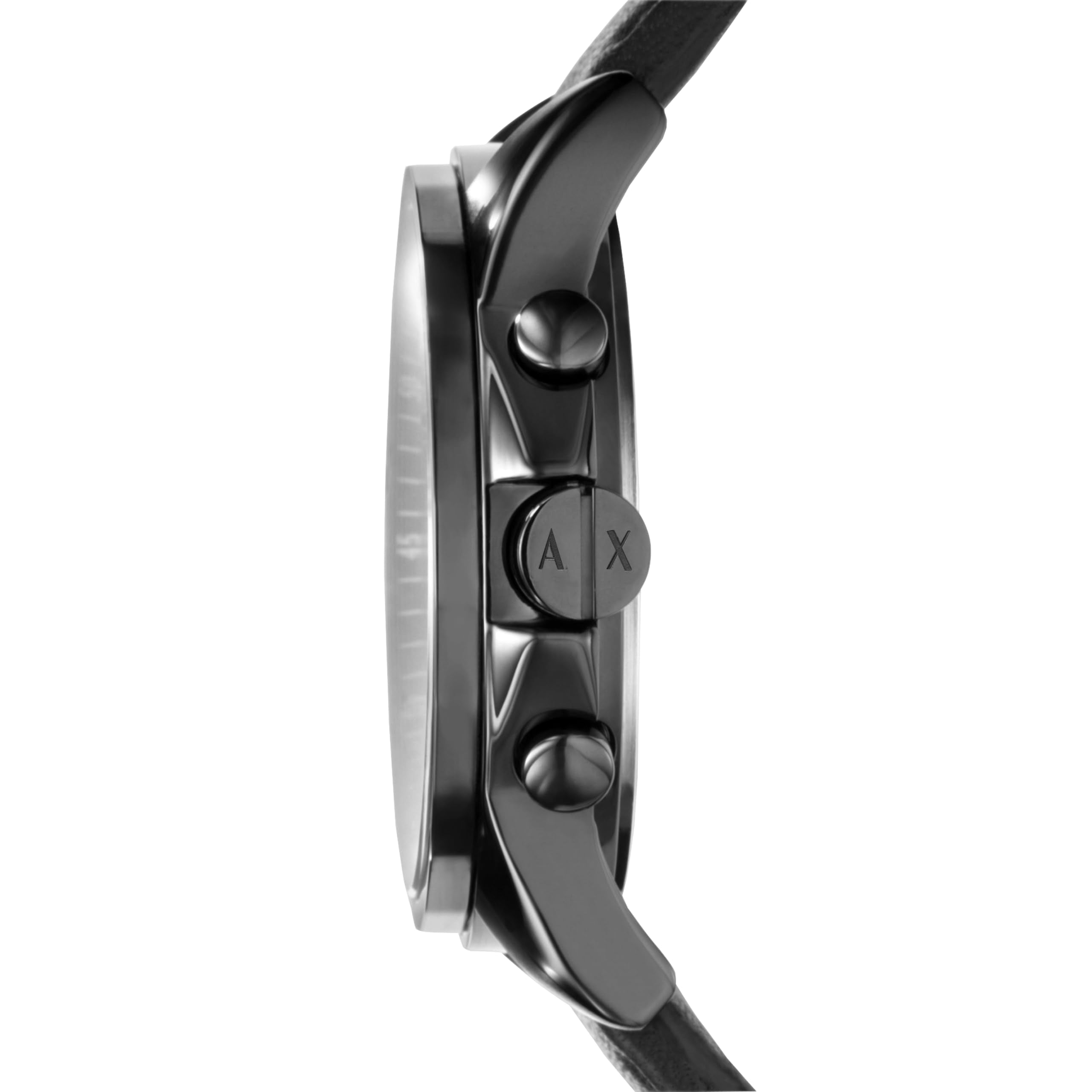 A|X ARMANI EXCHANGE Men's Chronograph Black Stainless Steel & Black Leather Band Watch (Model: A|X2098)