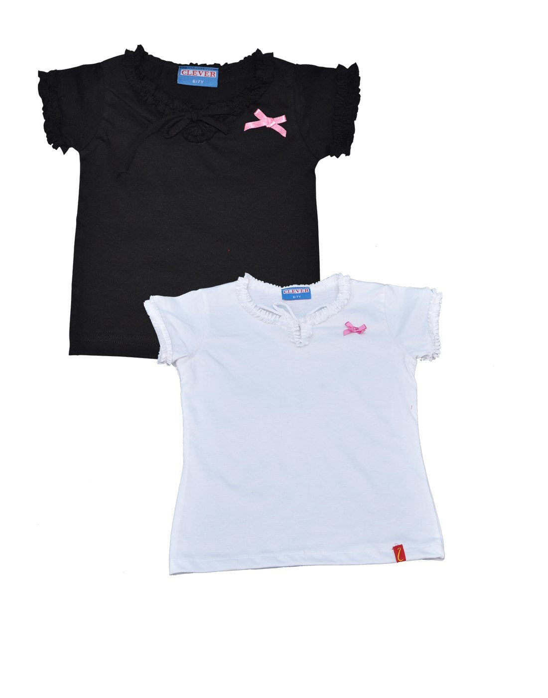 Clever Baby Girls Tshirt(ZCGT004BLKWHT03 Month_BlackWhite_03 Month) 0-3