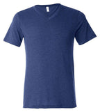 Unisex Triblend V-Neck T-Shirt - BLUE TRIBLEND - S(D0102H7W726)