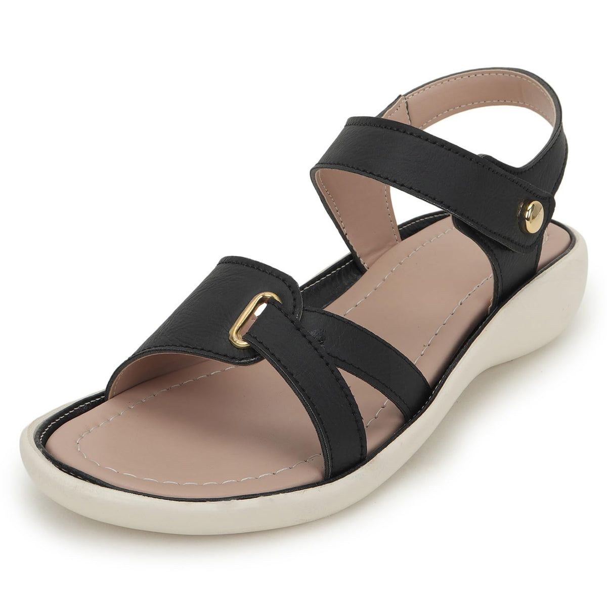 LENSBURY Women Stylish Slippers Flip Flops Black Flat Slip on Sandals I Stylish and Casual I Comfortable & Lightweight LBFL35BL 7
