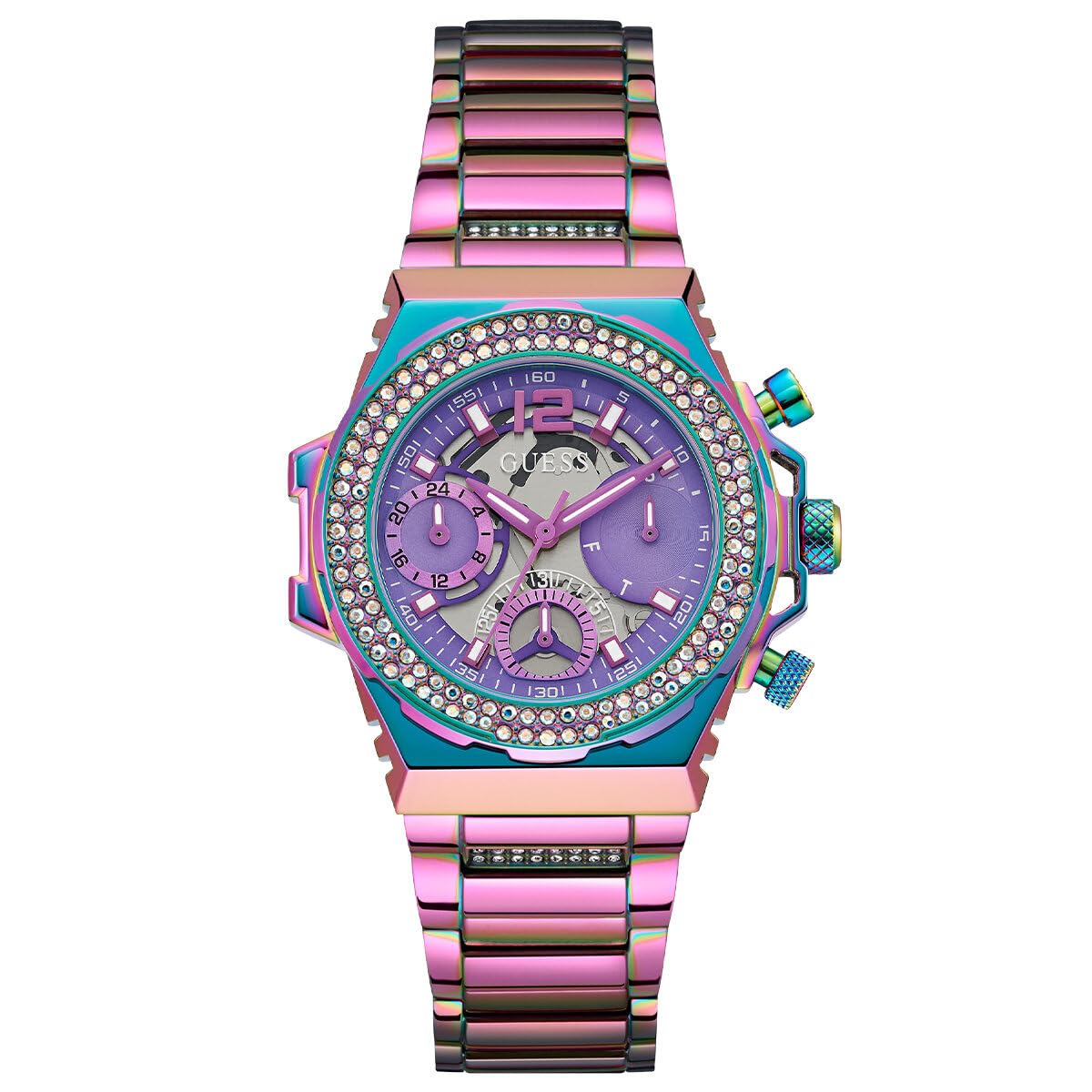GUESS Ladies 36mm Watch - Iridescent Strap Iridescent Dial Iridescent Case