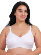 Fabme WomenS Cotton Non-Padded Wire Free Maternity Bra White
