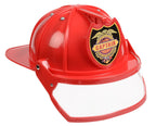 Aeromax Firefighter Helmet with Movable Visor, RED, Adjustable Size