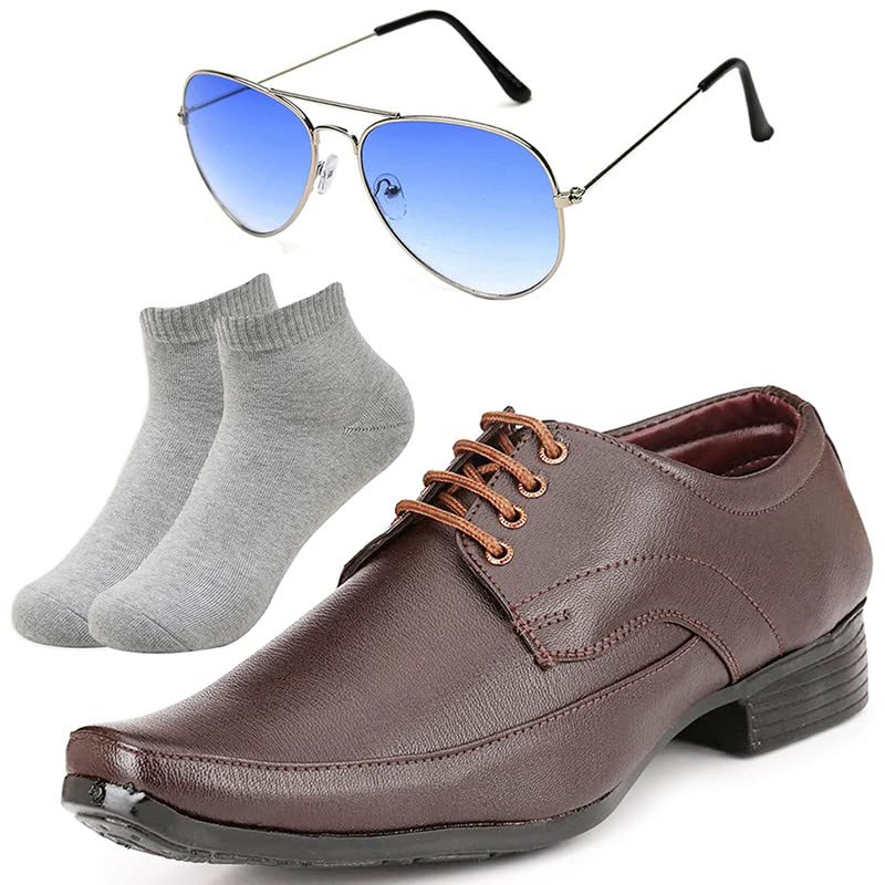 Vitoria Excellent l Men Black Lace Formal Shoes with Light Gray Socks & Silver Blue Avter/6 6
