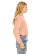 Ladies cropped Fleece Hoodie - PEAcH - S(D0102H7WRW6)