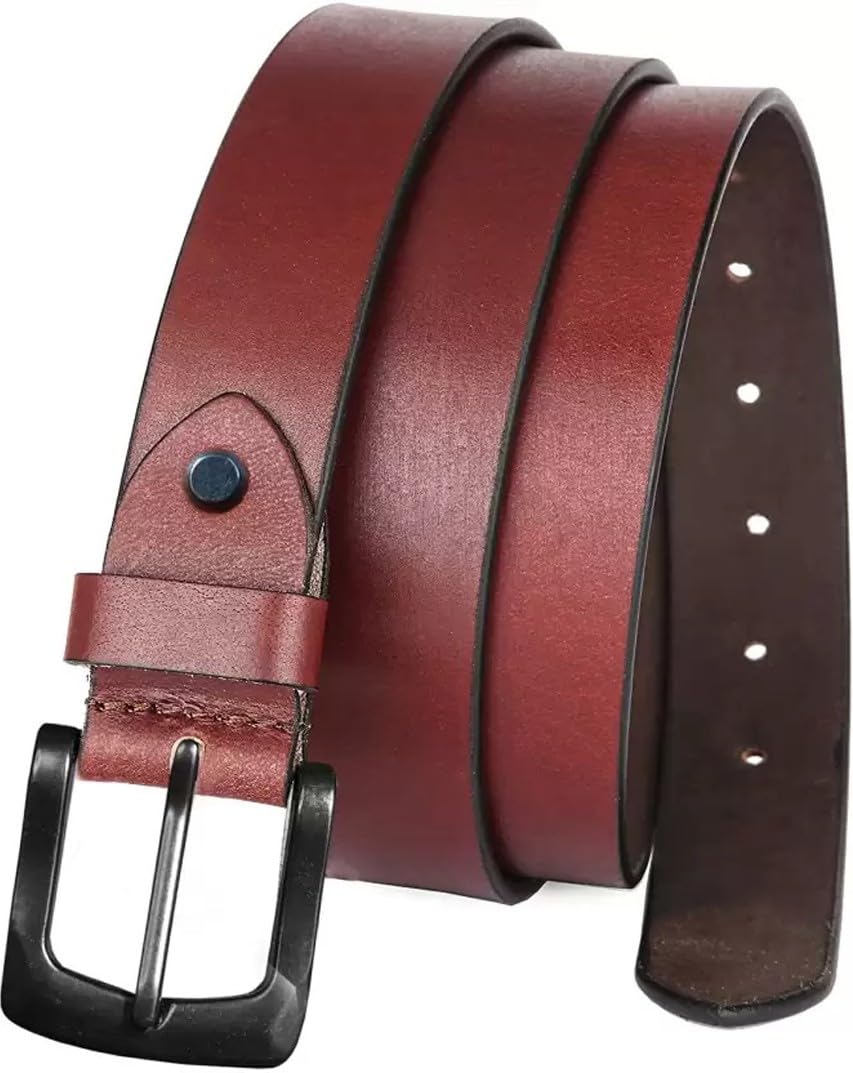 Men Maroon Genuine Leather Belt ()_143 42