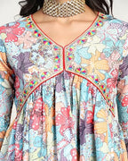Tadkee Women Cotton Blend Printed Kurta With Pant