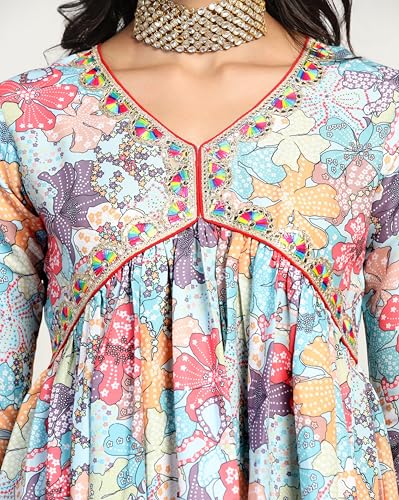 Tadkee Women Cotton Blend Printed Kurta With Pant