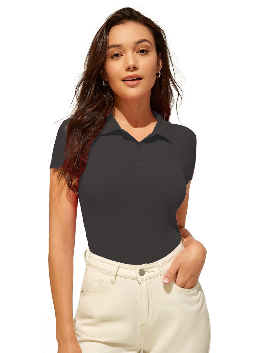 Sugathari Womens & Girls Black Short Sleeve Top for Women Tops T-Shirts for Girls (TOP 44 Black XL)