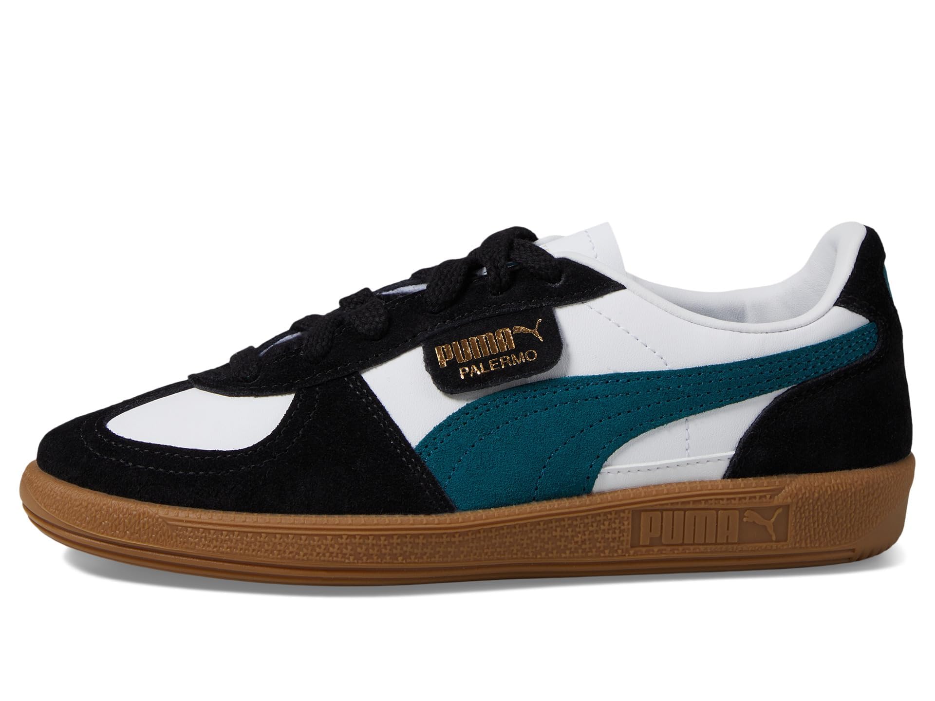 PUMA Palermo (Big Kid) Sneaker, White/Cold Green Black, 4.5 US Unisex