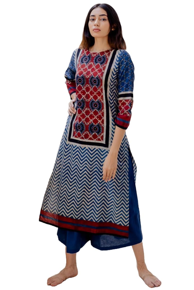 ANNI DESIGNER Women Vicose Rayon Regular Fit Printed Straight Kurta 
