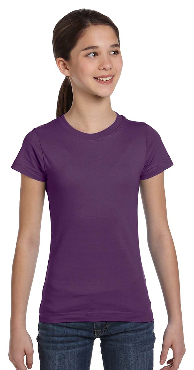 girls Fine Jersey T-Shirt - AQUA - XS(D0102H7M66X)