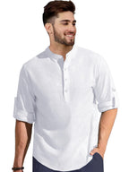 BE ACTIVE Mens Solid Linen Blend Short Kurta with Mandarin Collar || Short Kurta for Men Cotton || Stylish Short Kurta || Short