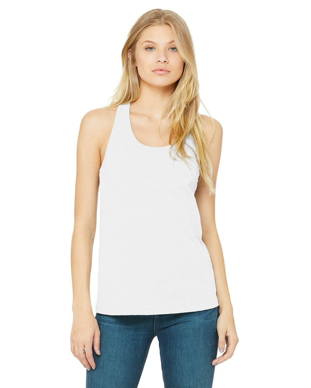 Ladies Jersey Racerback Tank - WHITE - S(D0102H7KE02)