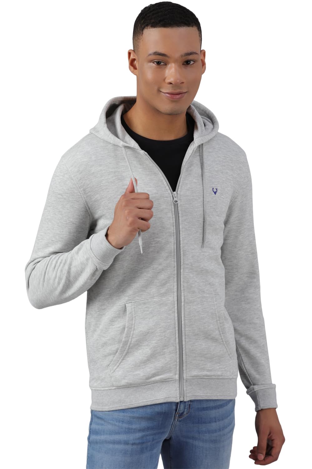 Allen Solly Men Regular Fit Solid Casual Full Sleeve Hooded T-Shirt