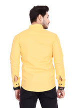 Rebelify MenS Cotton Shirt With Pockets Full Sleeves Spread Collar Solid Pattern Botton Down Closure Regular Fit And Standard L
