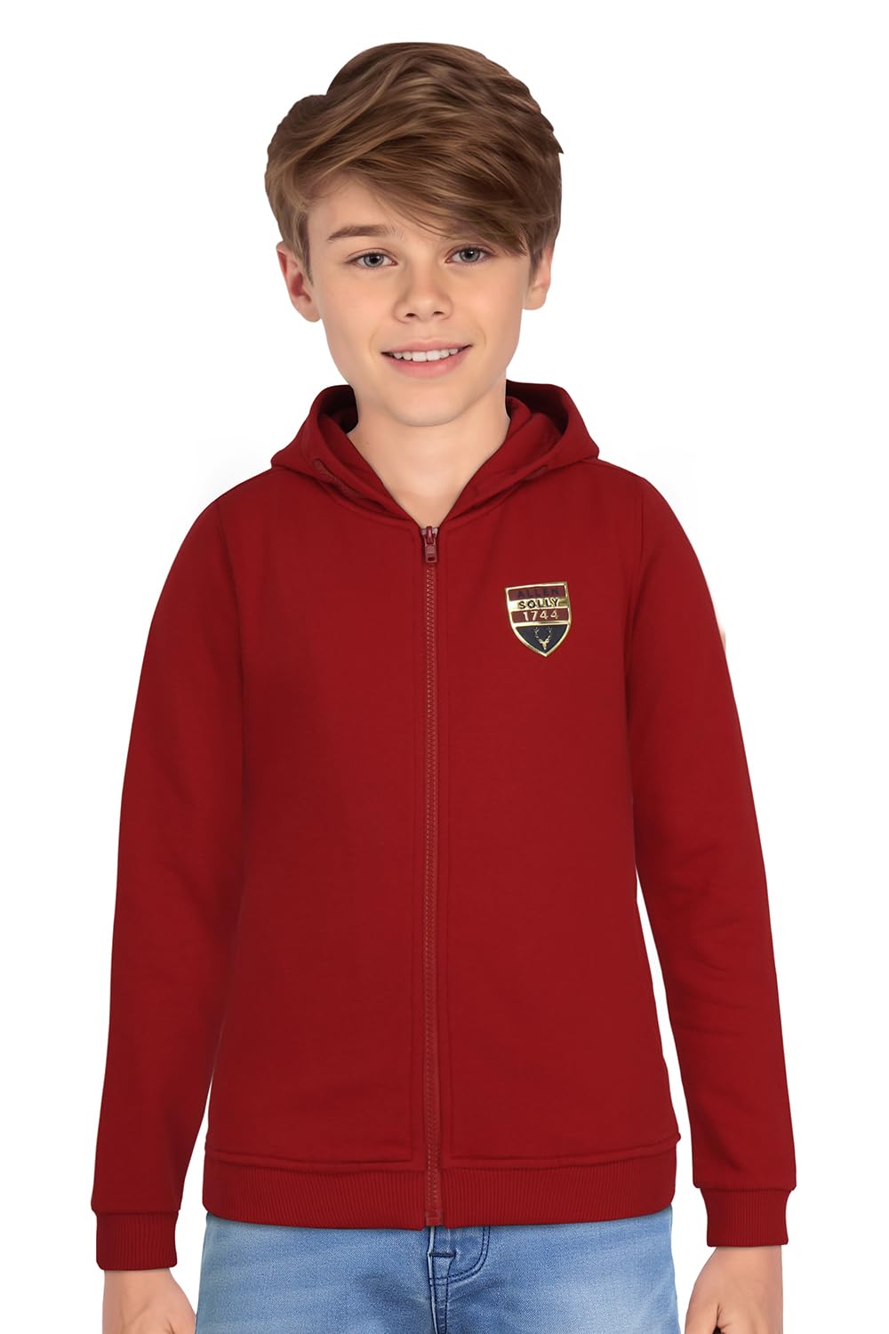 Allen Solly Boys Regular Fit Printed Graphic Full Sleeve Hooded T-Shirt