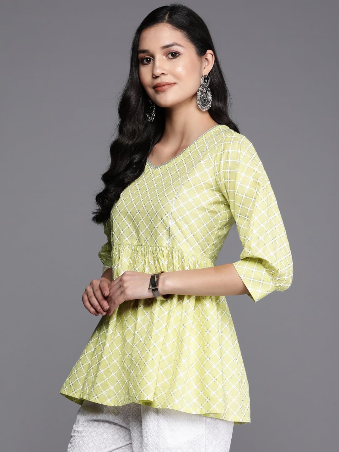 Libas WomenS Cotton Straight Kurta (26463_Green