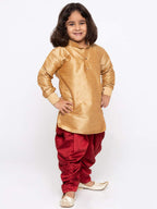 Jbn Creation Boys Silk Blend Kurta And Dhoti Set - Ethnic Elegance For Festivals | Pathani Style Full Sleeves Kurta And Cowl Sty