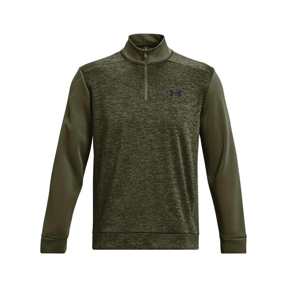 Under Armour Men's Armour Fleece Twist Quarter Zip, (390) Marine OD Green / / Black, Large