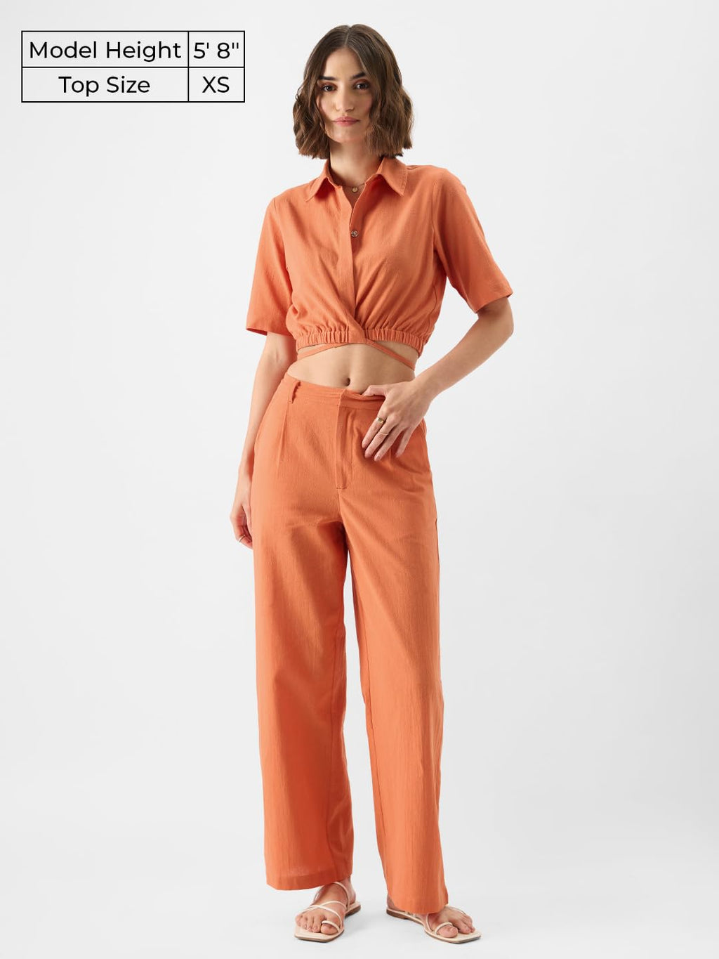 The Souled Store Solids: Rust Cropped Shirts