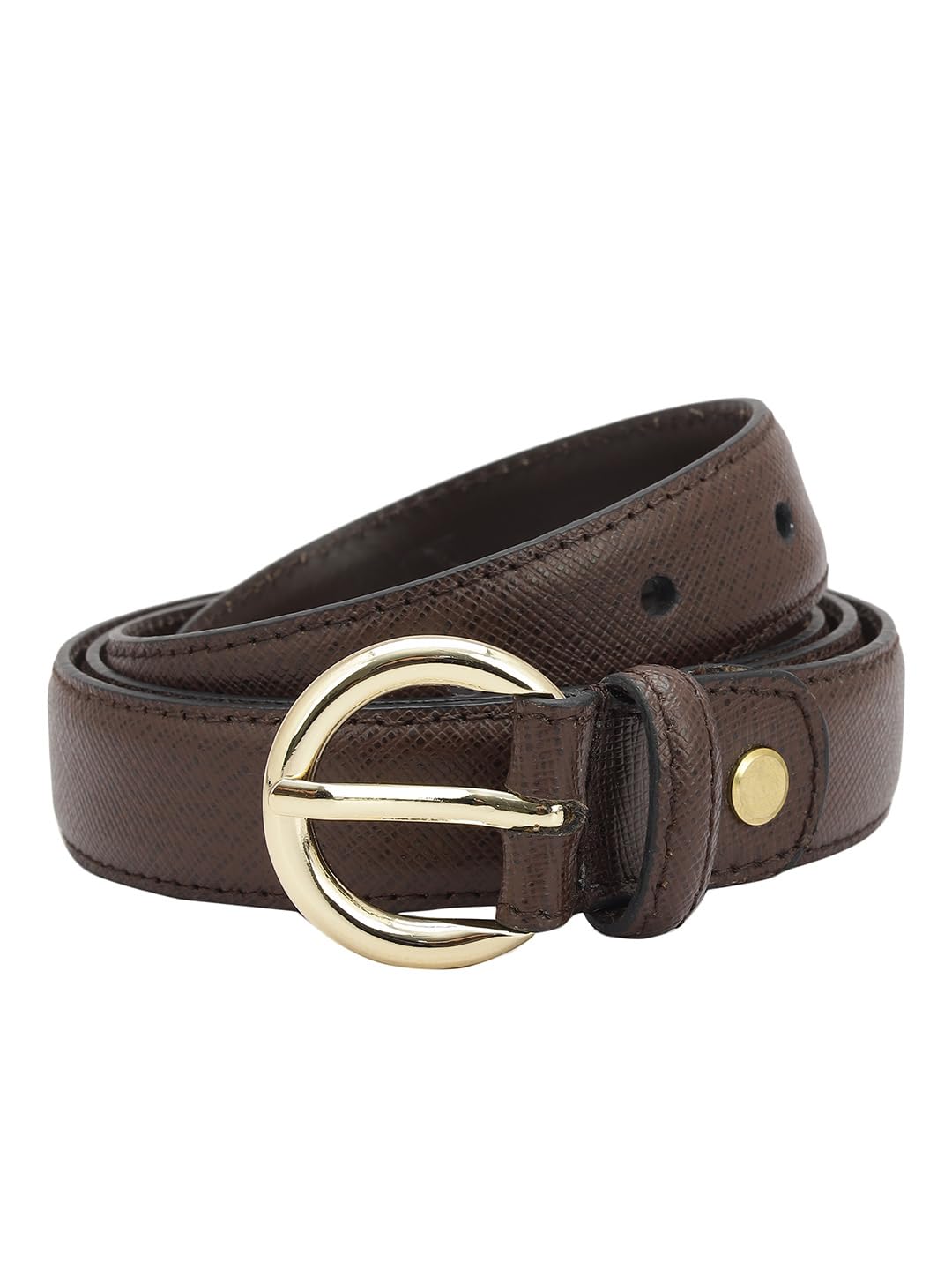 Da Milano NonReversible Leather Belt For Women  Brown 90
