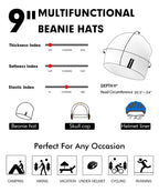 EMPIRELION 9 Multifunctional Lightweight Beanies Hats Snug Fitting, Running Skull Cap Helmet Liner Sleep Caps for Men Women (Mid