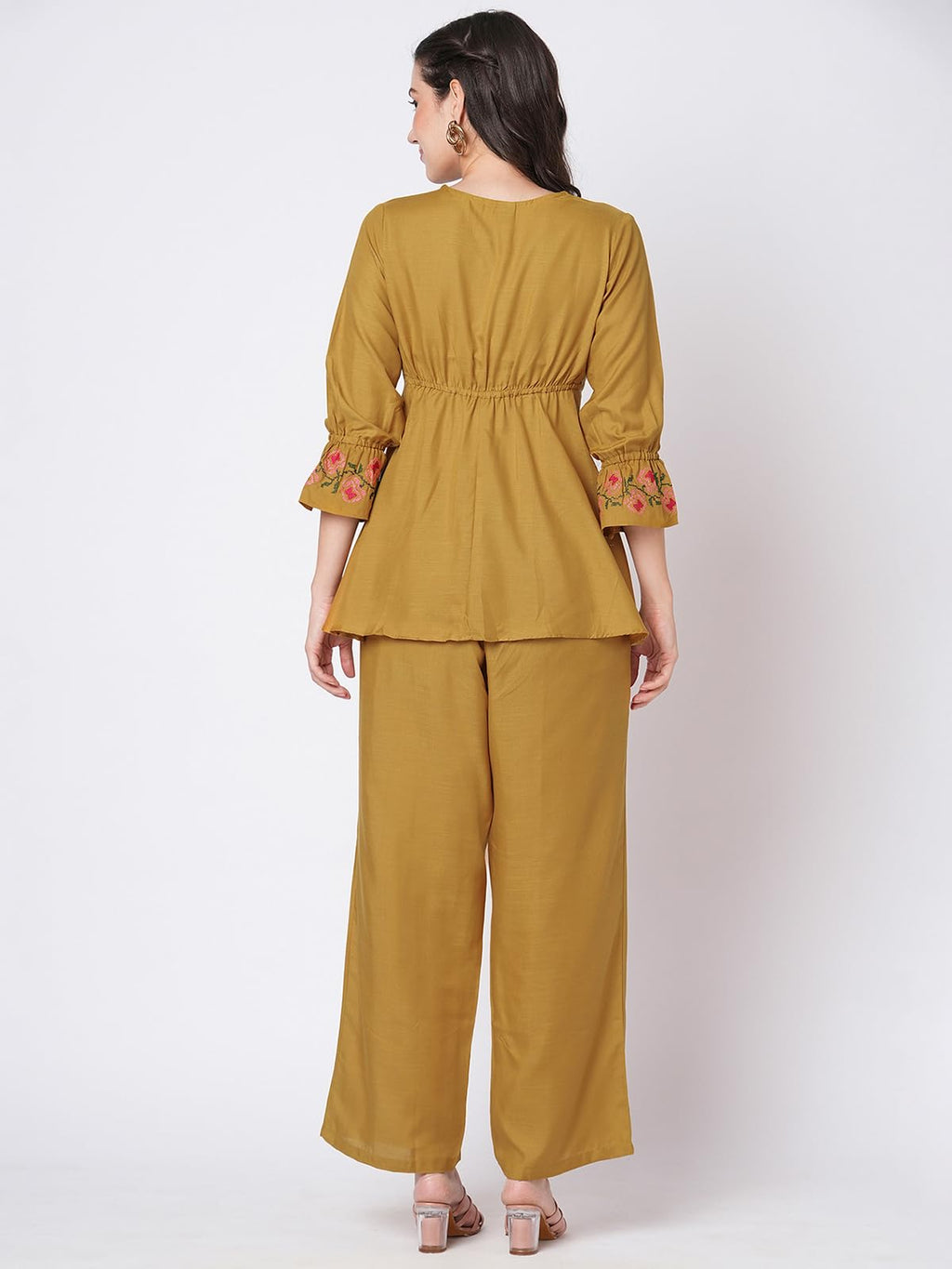 Selvia Co-ords Set for Women|Cotton Blend Tunic & Trouser Set|Ethnic Co-ords Set for Women|Embroidery Work Two Piece Co-ord Set(