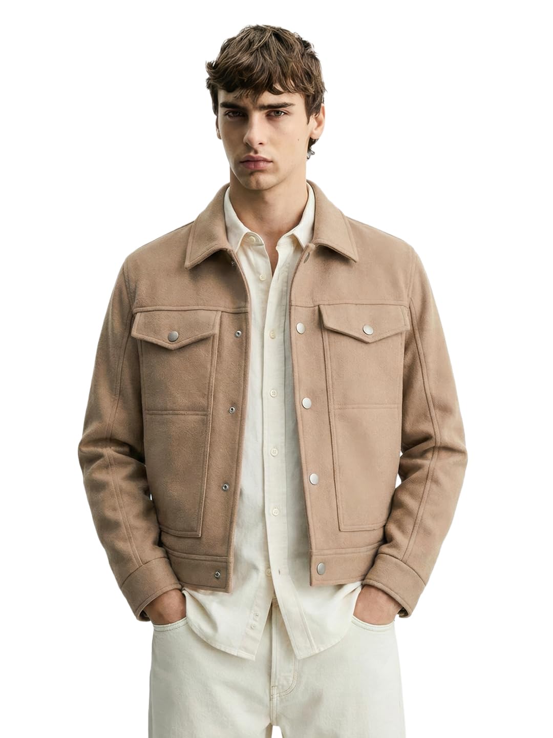 The Indian Garage Co Mens Regular Fit Long Sleeves Cutaway Collar Solid Sweater