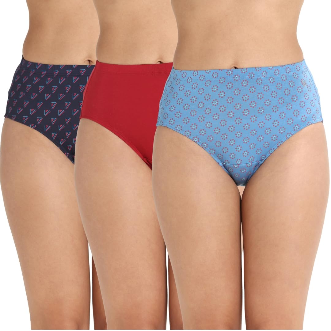 Lavos Women Bamboo Cotton AntiBacterial Hipster Panty, High Waist Briefs With Full Back Coverage, Soft Elastic Waistband For Da 2