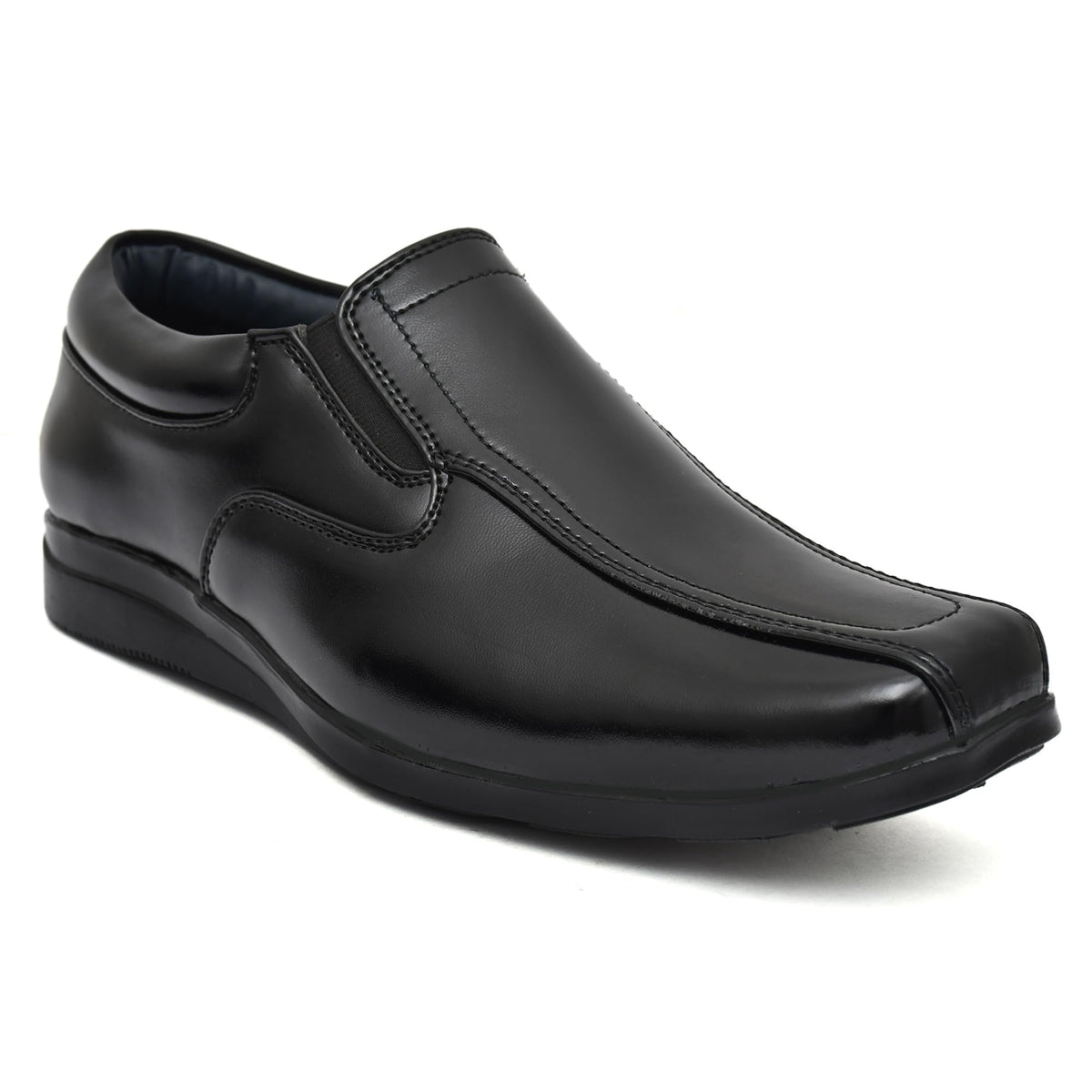 VOBLAND Synthetic Leather Lightweighted and Comfortable Formal Moccasins for Men (Black, 7) 7