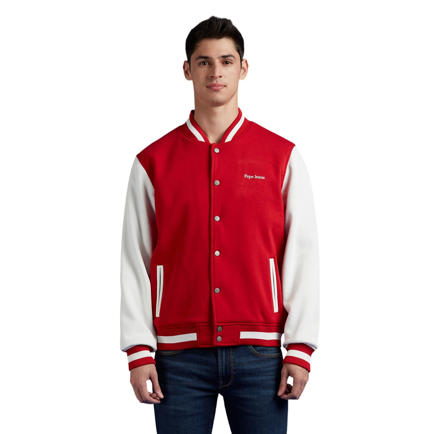 Black Baseball Neck Full Sleeve Jacket